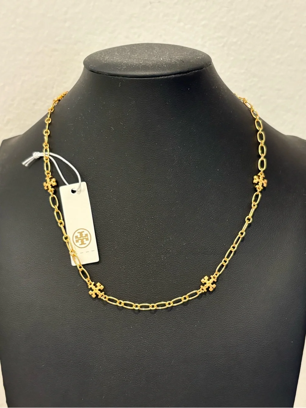 Tory Burch Roxanne Gold Link Logo Necklace